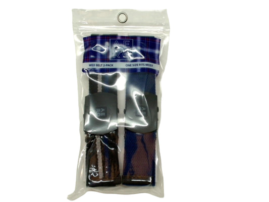 Web Belt 2pk. Navy & Black w/Grey/Navy Stripe Aeropostale