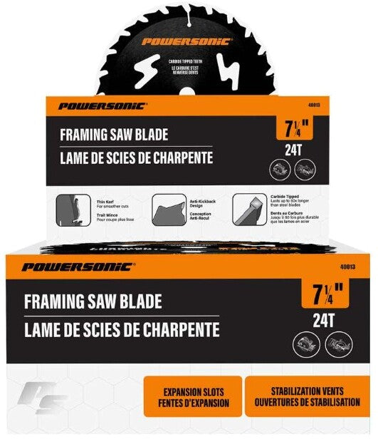 Framing Saw Blade 7-1/4" x 24T Powersonic