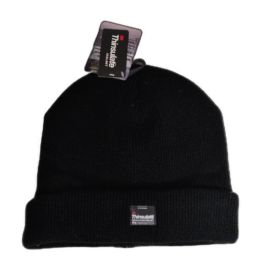 3M Thinsulate Beanie Hat Black Grizzly