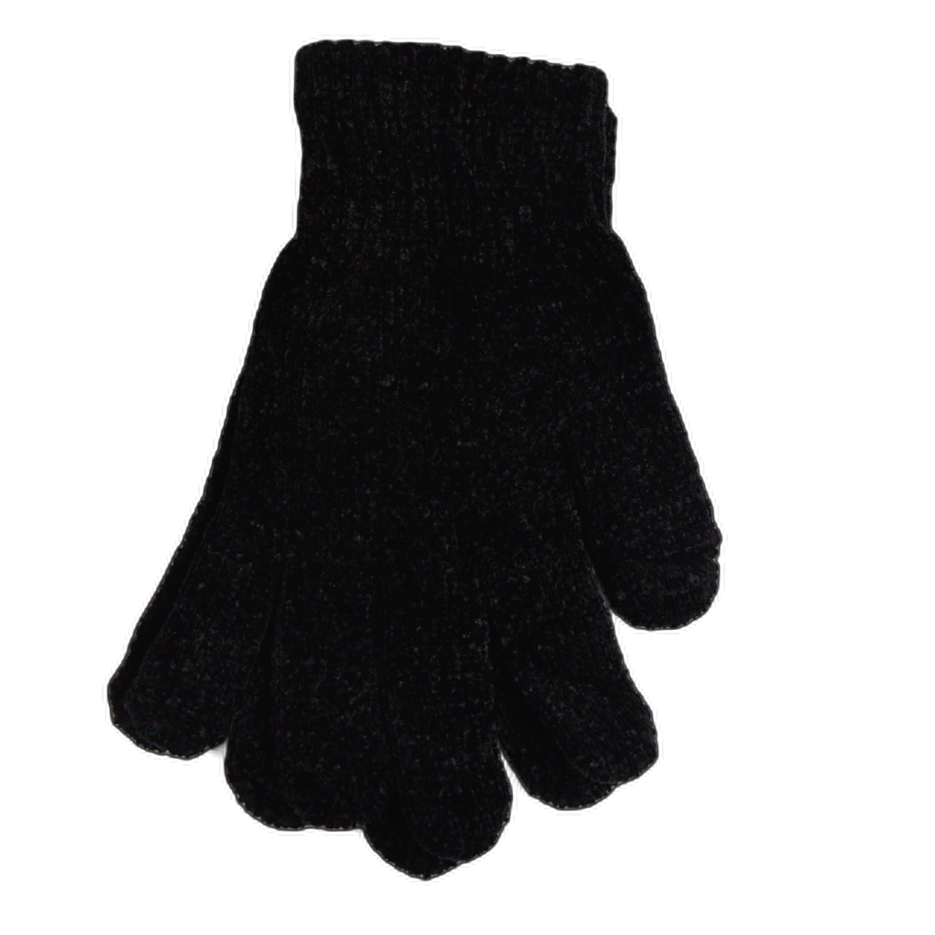 Chenille Gloves Black