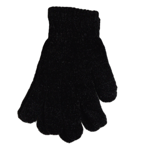 Chenille Gloves Black