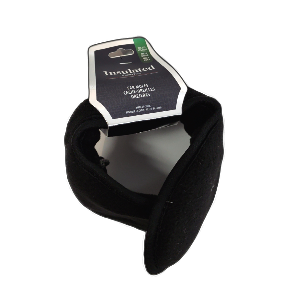 Folding Earmuffs Black Insulated Thermo Wear