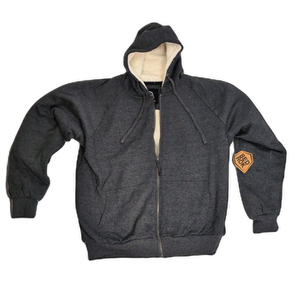 Fleece Lined Hoody Charcoal Ass't Sizes Bedrok