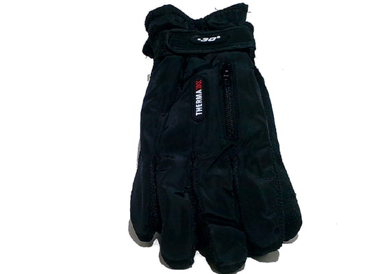 Men's Ski Gloves Microfiber Lined Dotted Palm W/zip Insulated Thermo Wear