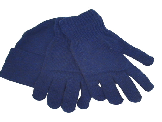 Hat & Glove Set Blue Recycled Yarn Antonio Nicci