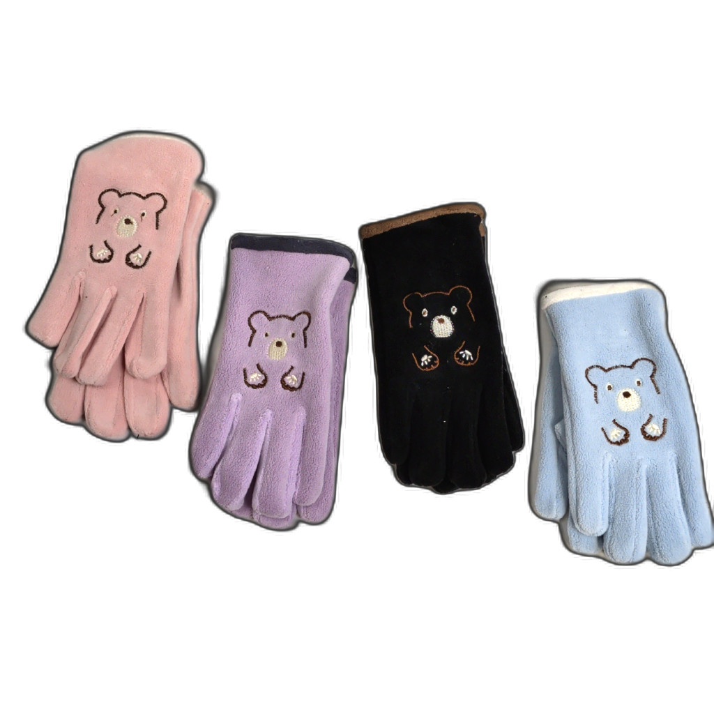 Kids Teddy Bear Gloves Assorted Colours Morgan & Monroe