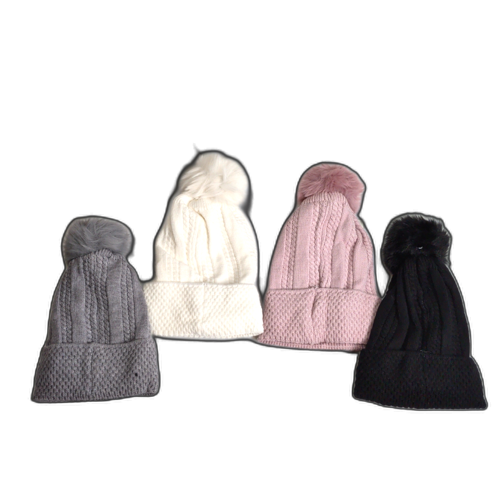 Ladies Winter Hat w/Pom Pom Assorted Colours - Sold seperate