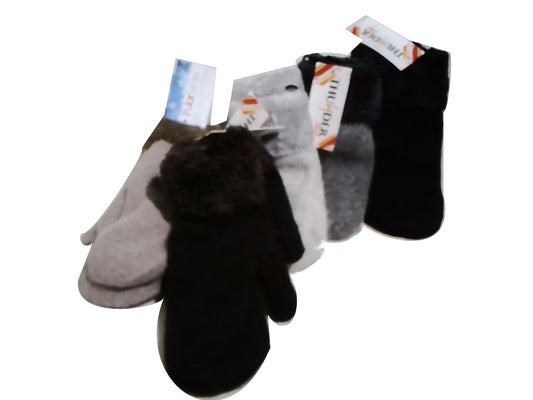Mitts Winter Ladies Woolen w/Cuffs Polar Sense Ass't