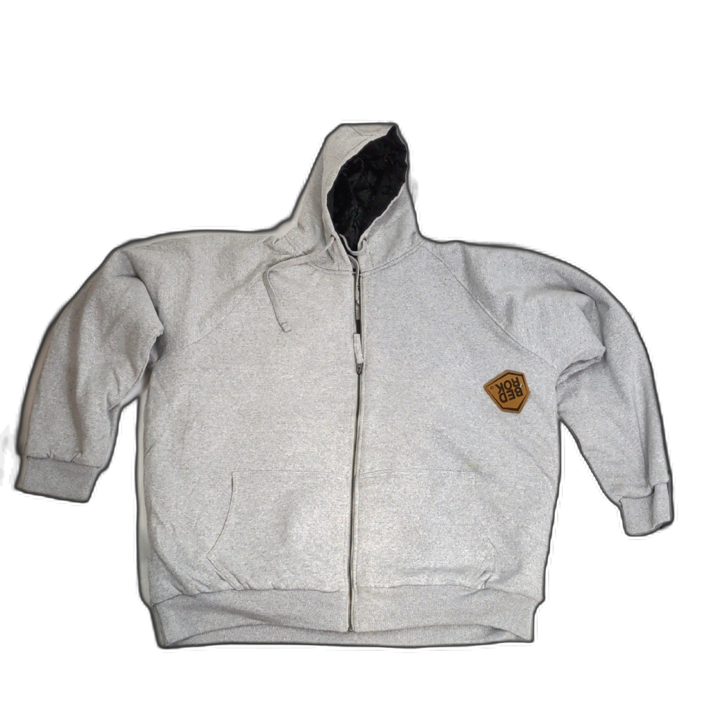 Quilt Lined Full Zip Hoody Grey 4XL Bedrok