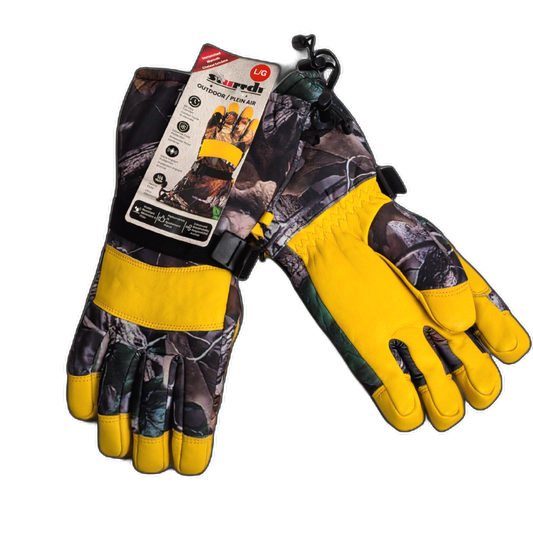 Ski Gloves Large Yellow/Wood Camo Sturrdi