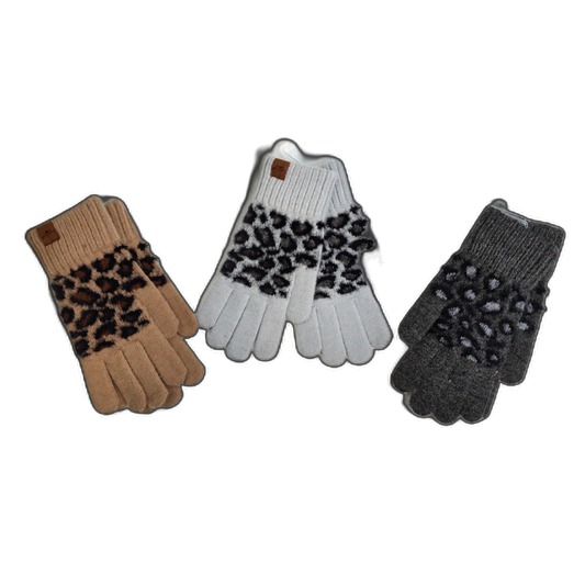 Snow Leopard Gloves Assorted Colours Britt's Knits