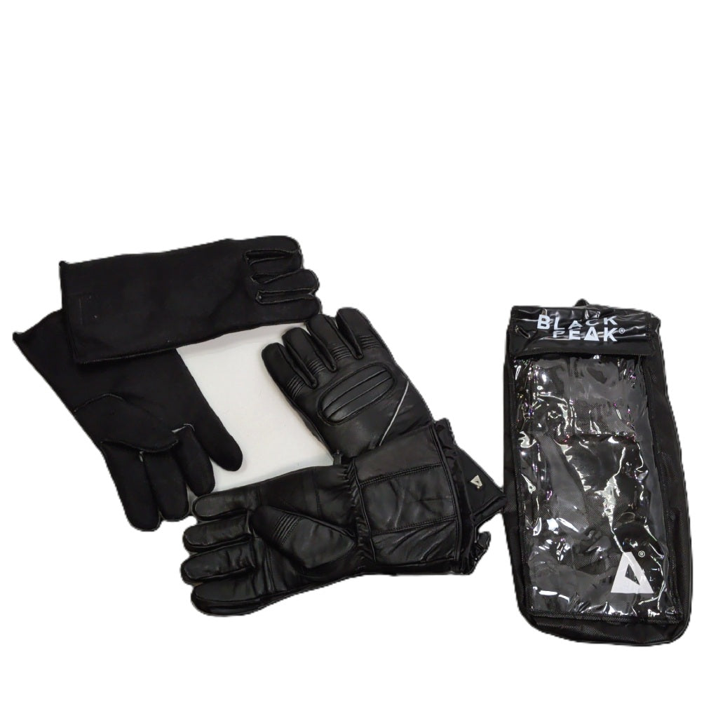 Snowmobile Gloves Small Black Leather w/Detachable Liner