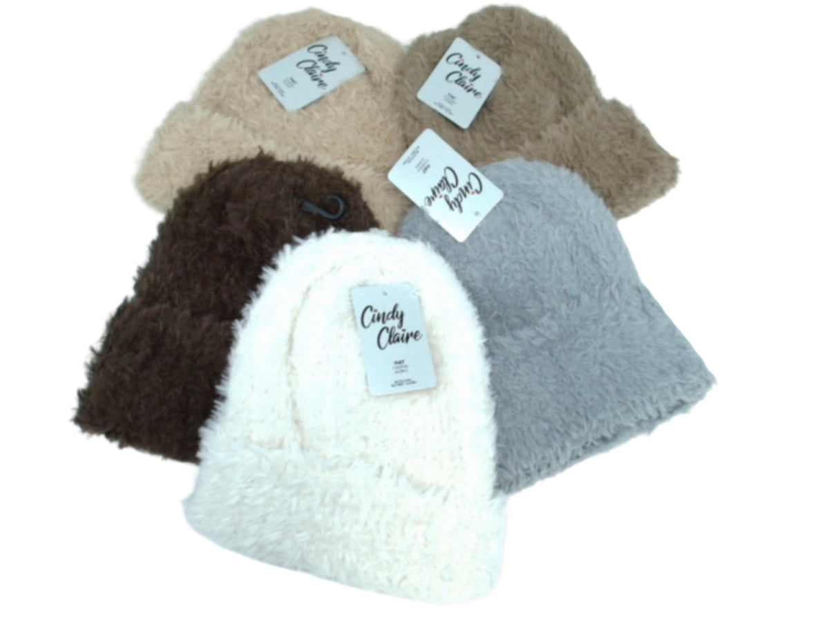 Winter Hat Fur Lined Assorted Colours Cindy Claire