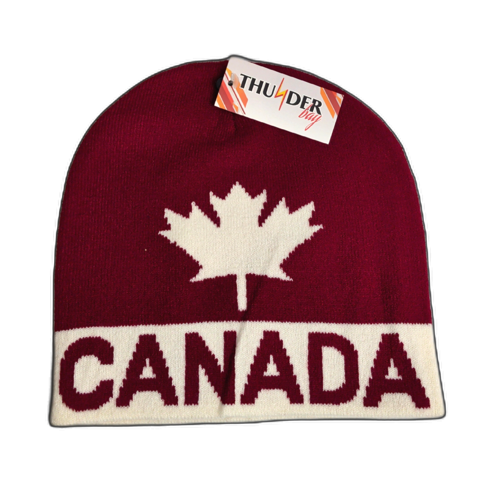 Winter Hat Canada Red & White