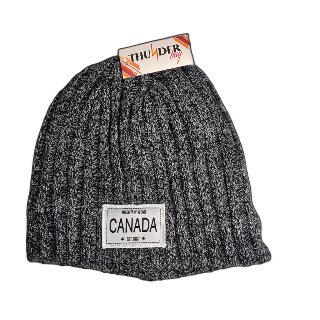 Winter Hat w/Pom Navy Blue/White Canada