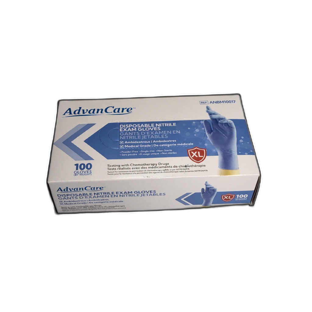 Disposable Nitrile Exam Gloves 100pk. Xl Advancare