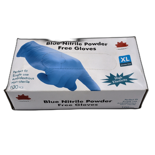Nitrile Gloves Blue Powder Free Xl 100pc. Hong Sheng Hui
