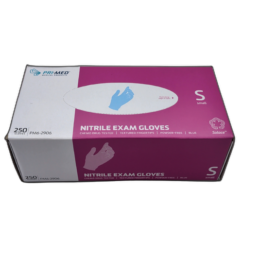 Nitirile Gloves Blue Powder Free Small 250pc. Pri Med