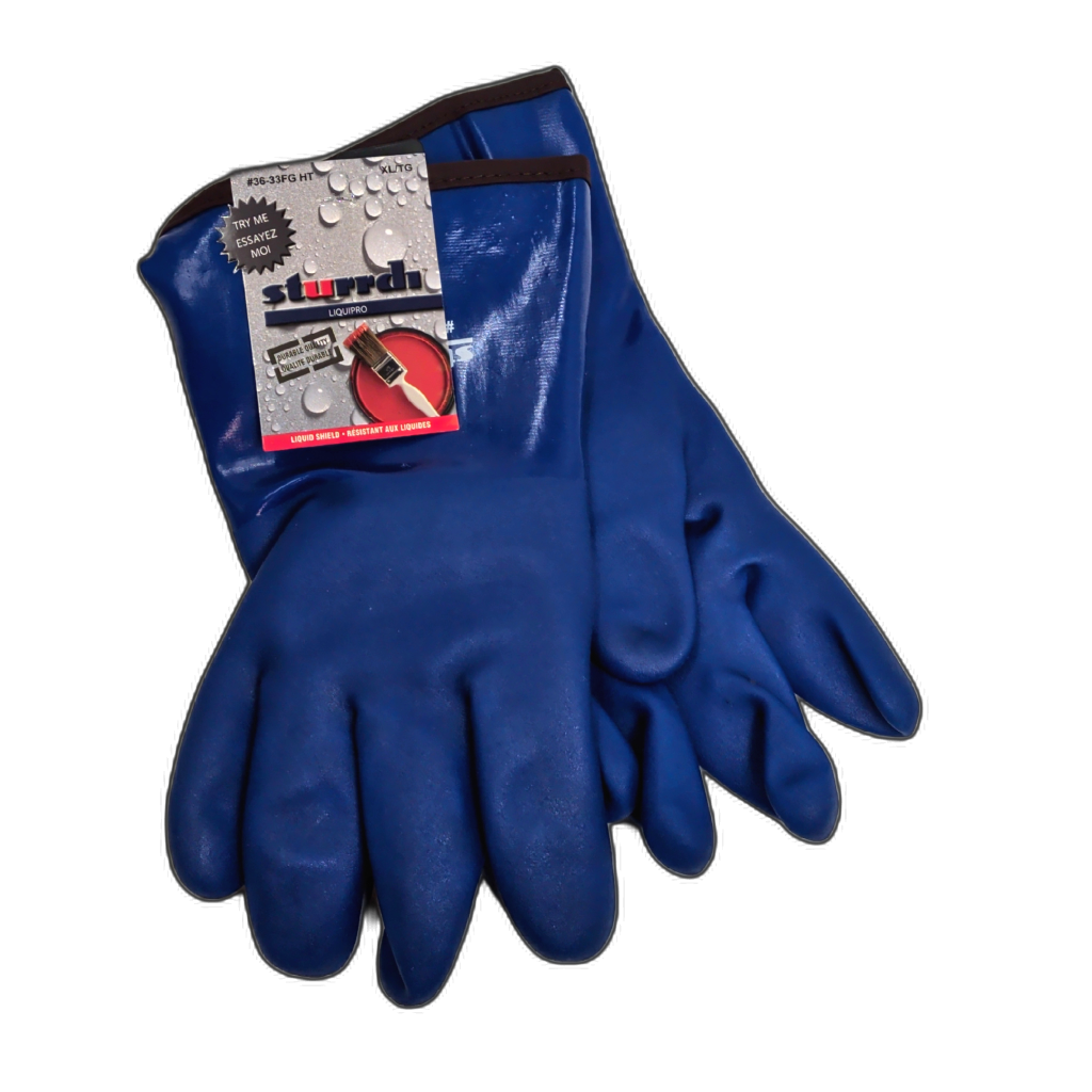 Double Dipped PVC Lined Work Gloves XL Blue Sturrdi Liquipro