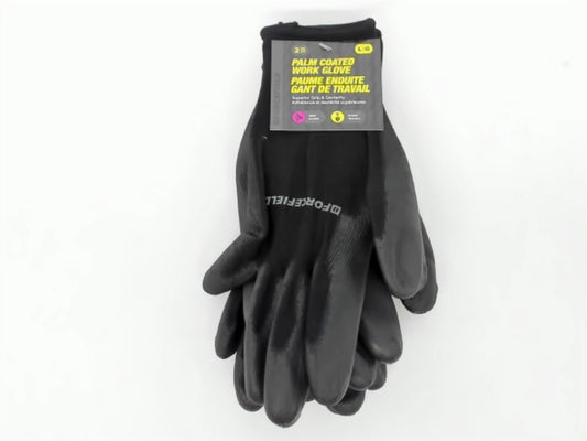 Work Gloves 2pk. Lg Palm Coated Black Forcefield (ENDCAP)(PROMO)