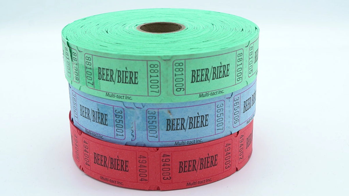 Beer Tickets Rolls Of 1000 Multi Colour