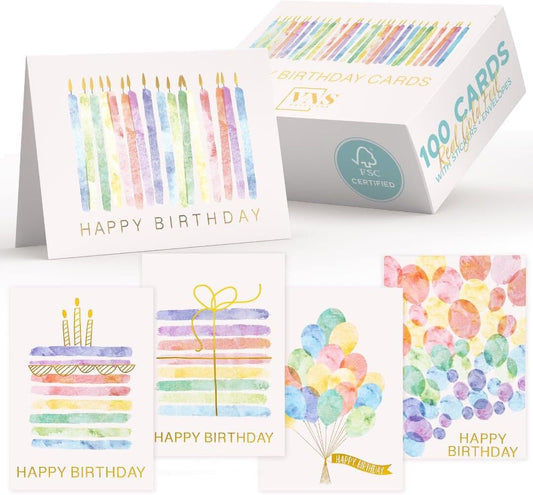 Happy Birthday Cards 100pk. Vns Creations