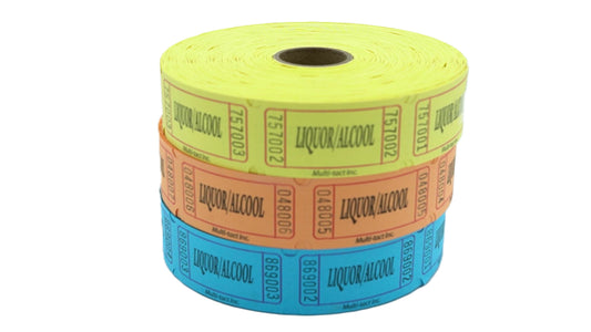 Liquor Tickets Rolls Of 1000 Multi Colour