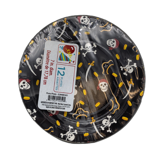 Paper Plates 7" 12pk. Pirates