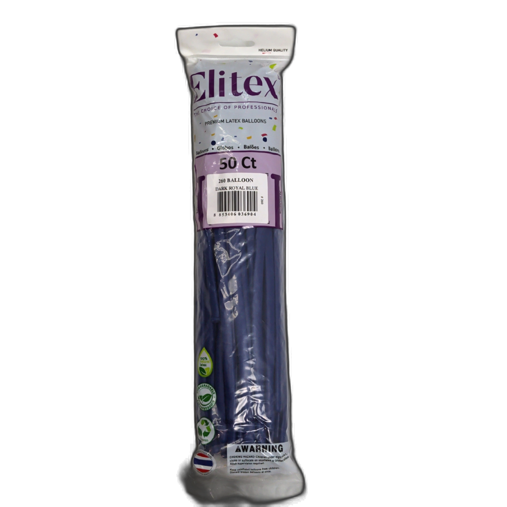 Twisting Balloons 50pk. Dark Royal Blue Elitex