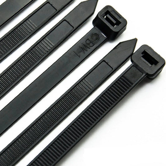 Nylon cable tie 8 inch 50 lb black 100 pack
