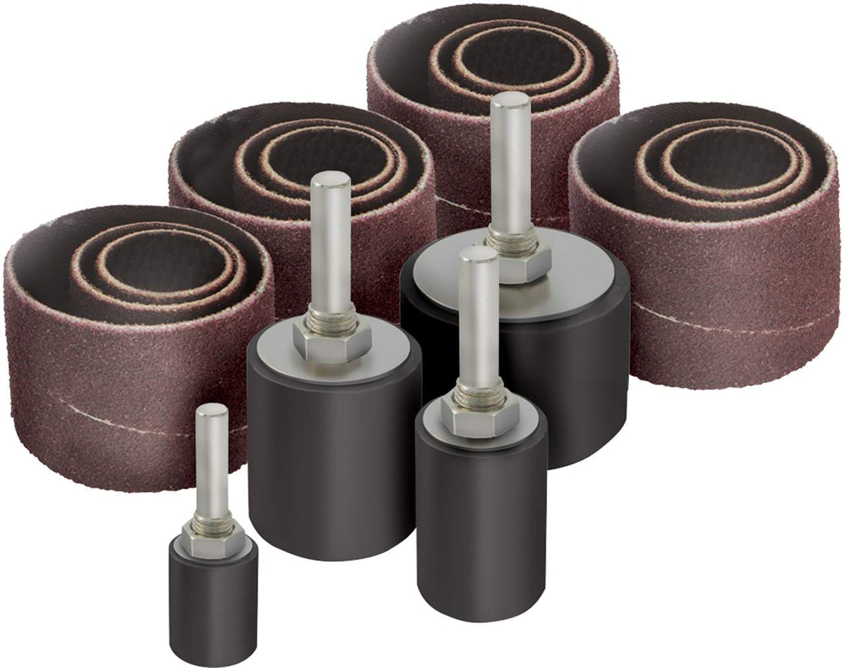 Sanding drum set 20 piece .5x.5 inch .75x1 inch, 1x1 inch, 1.25x1 inch