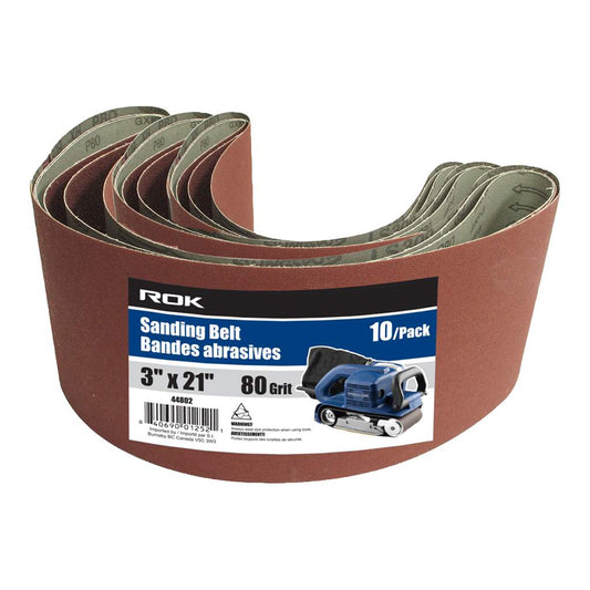 bande abrasive 3x21 grain 80 paquet de 10