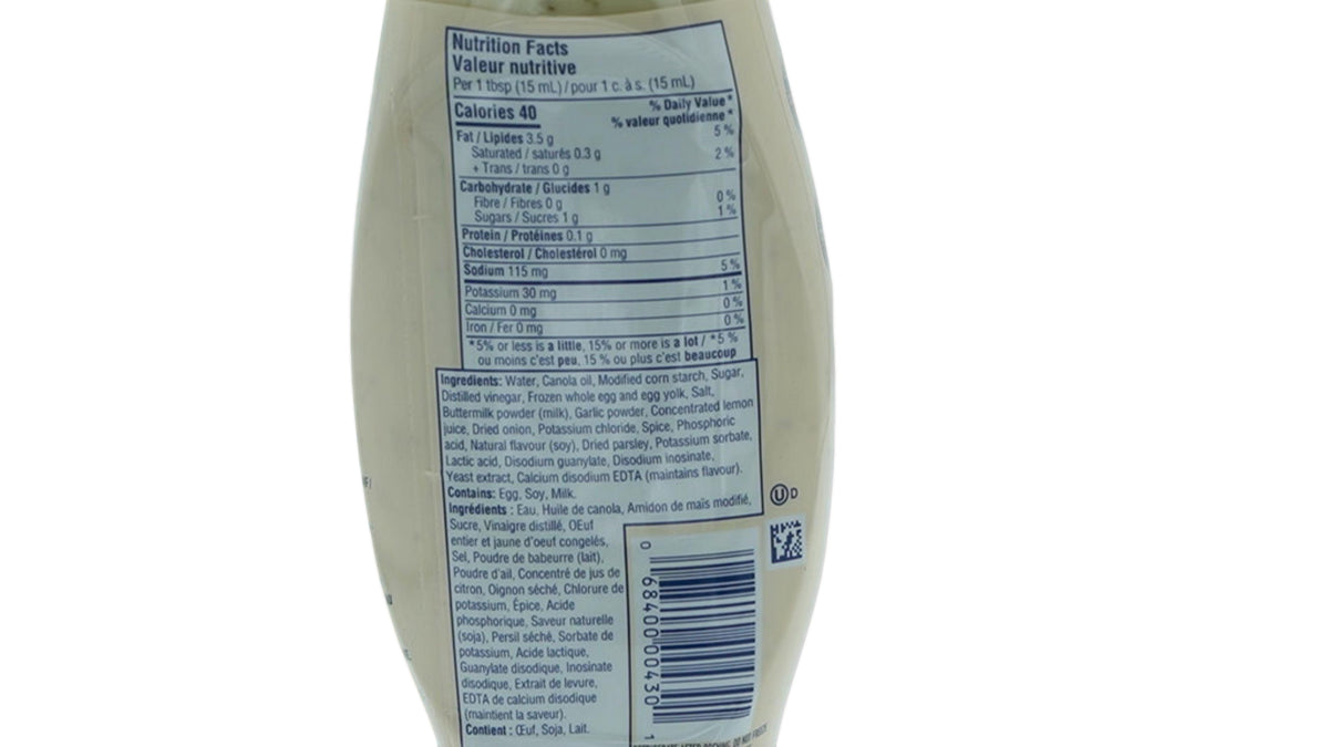 Hellmann's Buttermilk Ranch Chicken Wing Style Mayonnaise 340mL