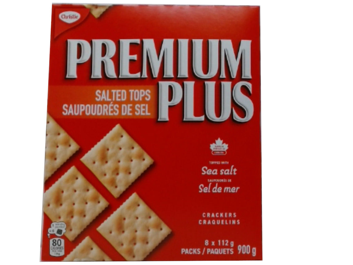 Crackers Premium Plus Salted Tops 8 x 112g. 900g. Total