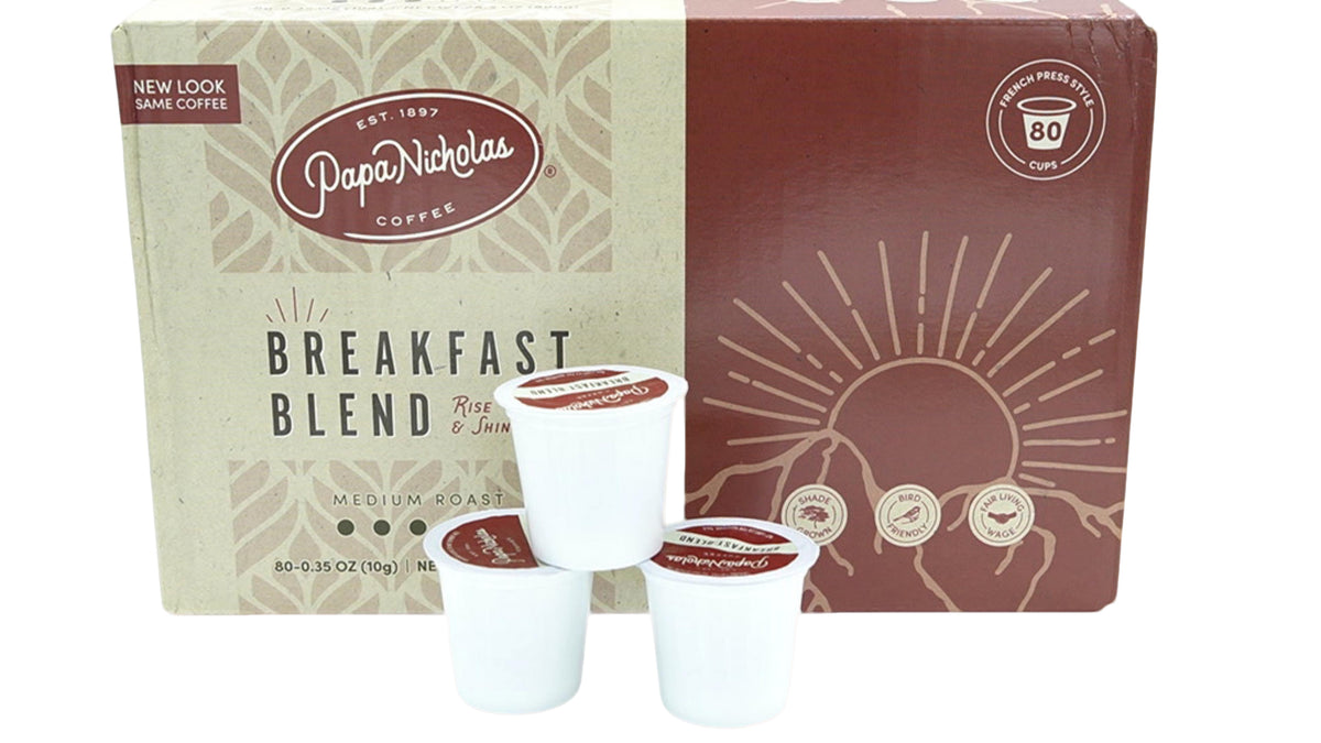 Mélange petit-déjeuner café Papa Nicholas - 80 tasses de 10 g