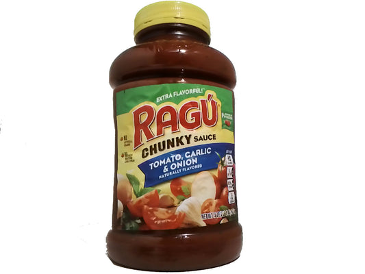 Ragu Chunky Sauce Tomato, Garlic & Onion 1.27kg. (Or 3/$27.99)