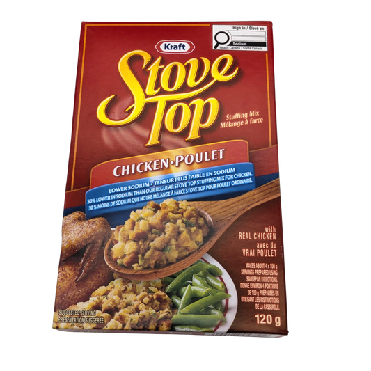 Stove Top Stuffing Mix Chicken Flavour Lower Sodium 120g. Kraft