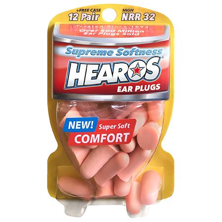 Bouchons d'Oreille NRR 32 12 Paires + Étui Douceur Suprême Hearos
