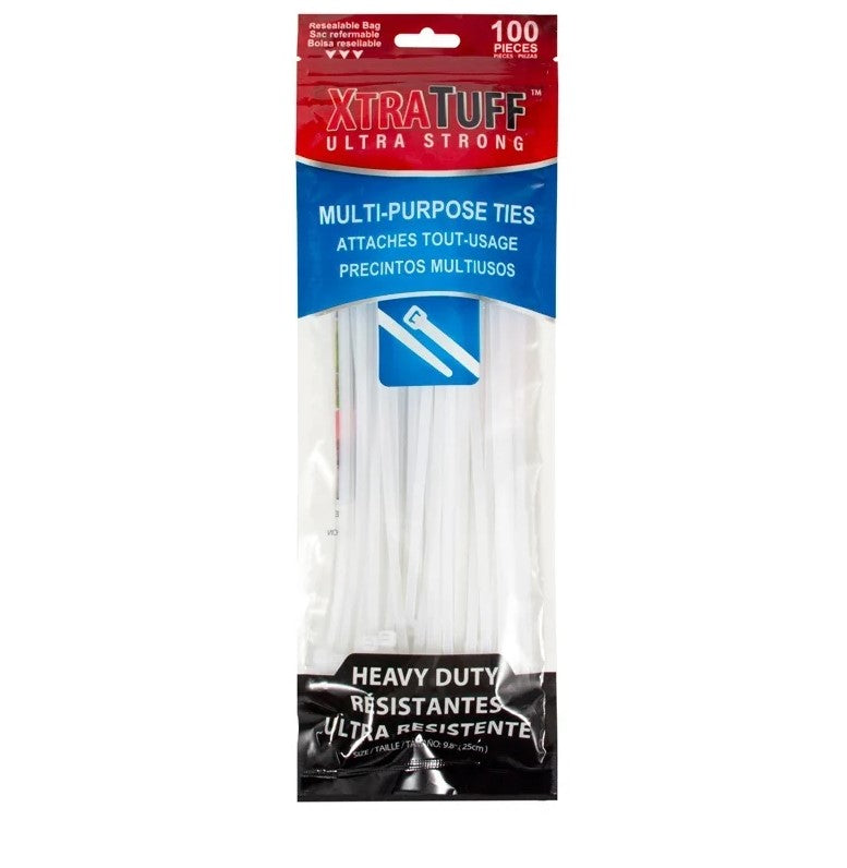 Cable Ties 9.8" 100 Pcs Xtra Tuff