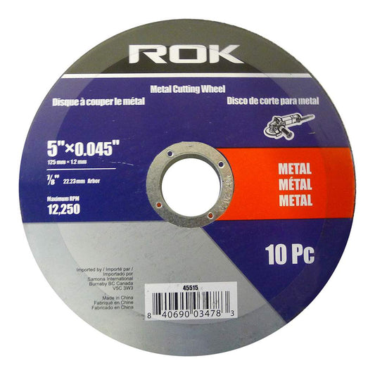 Disque à tronçonner le métal 5 pouces .045, paquet de 10