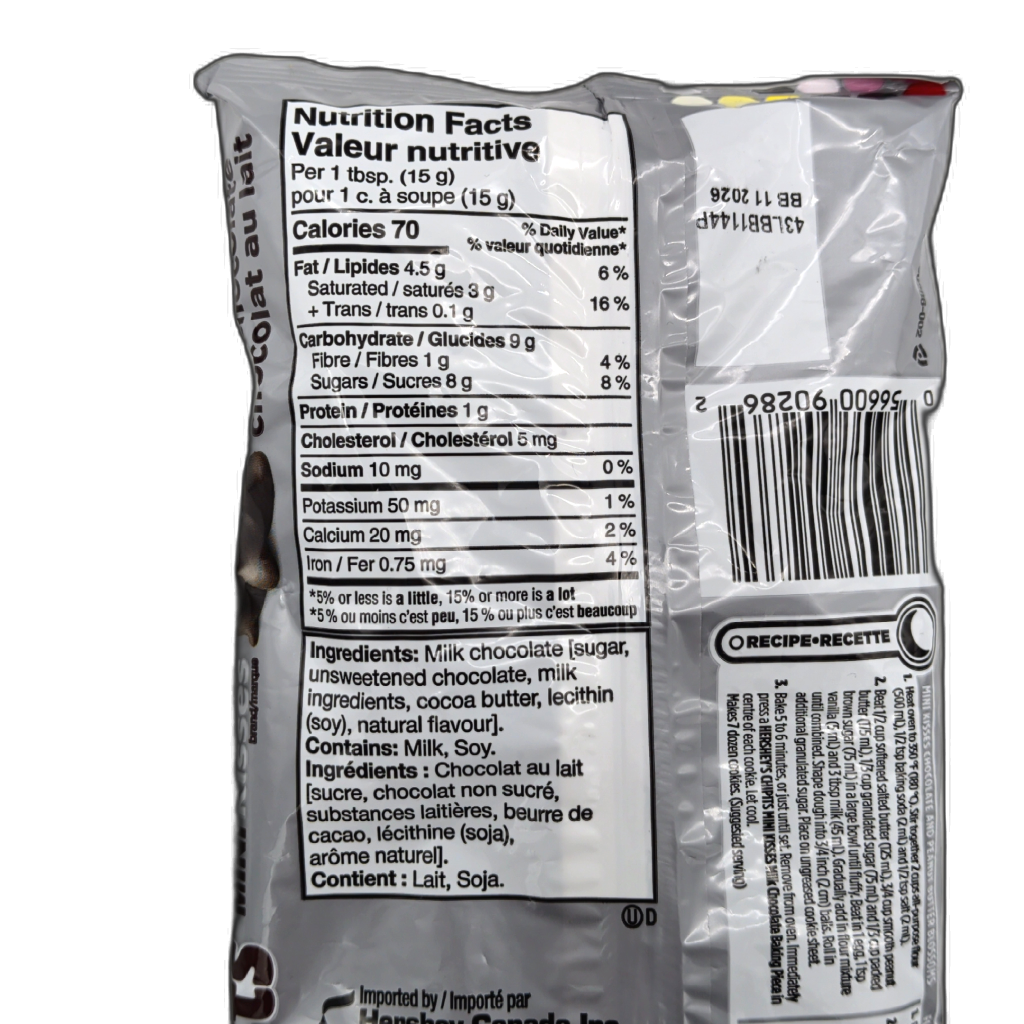 Hershey's Mini Kisses Chipits Milk Chocolate 270g.