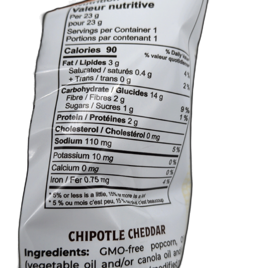Popcorn Chipotle Cheddar Flavour 23g. From Farm To Table Canada