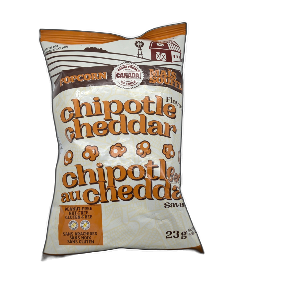 Popcorn Chipotle Cheddar Flavour 23g. From Farm To Table Canada