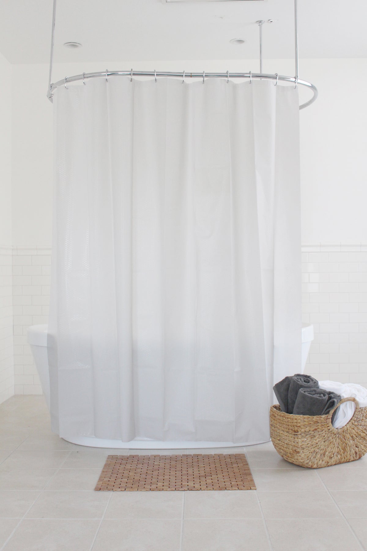 Peva Shower Curtain 70" X 72" Motto White Splash Home