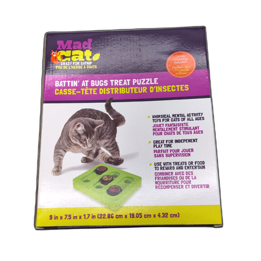Battin' At Bugs Treat Puzzle For Cats 9" x 7.5" x 1.7"