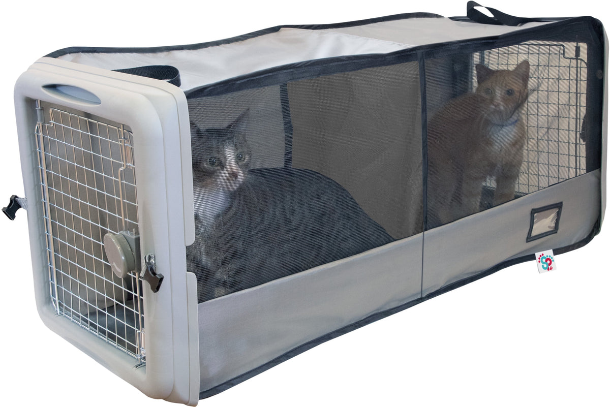 Caisse de transport pliable pour siège auto avec séparateur pour animaux jusqu'à 11,3 kg.