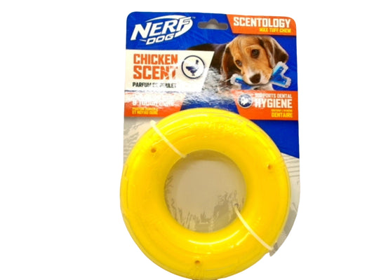 Dog Toy Chicken Scented Scentology Max Tuff Chew Ring Nerf Dog