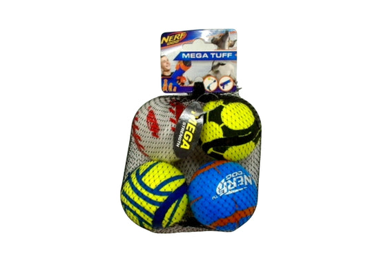 Dog Toy Mega Tuff Balls 4pk. Nerf Dog