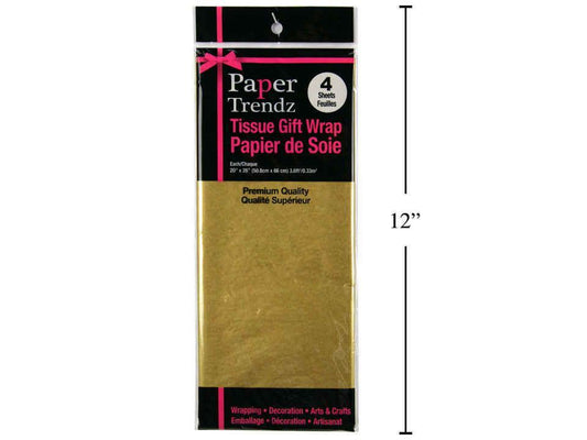 Tissue Paper Wrapping Gold 4 sheets 20x26 50.8x66cm