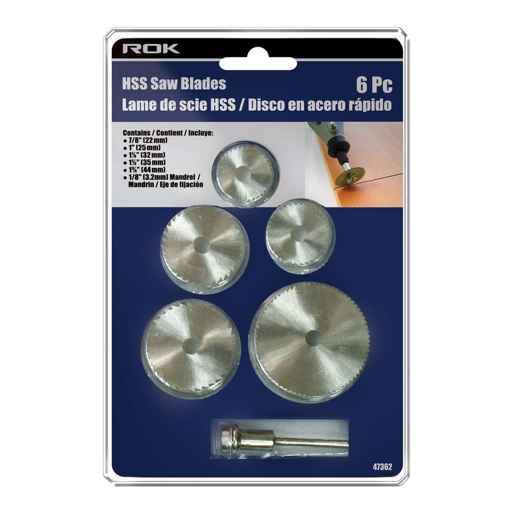 Disque de scie avec arbre 6 pièces HSS
